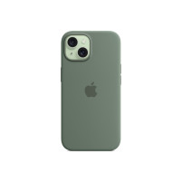 Луксозен силиконов гръб оригинален MT183ZM/A OFFICIAL Apple Silicone Case With MagSafe за Apple iPhone 15 Plus 6.7 зелен/Cypress